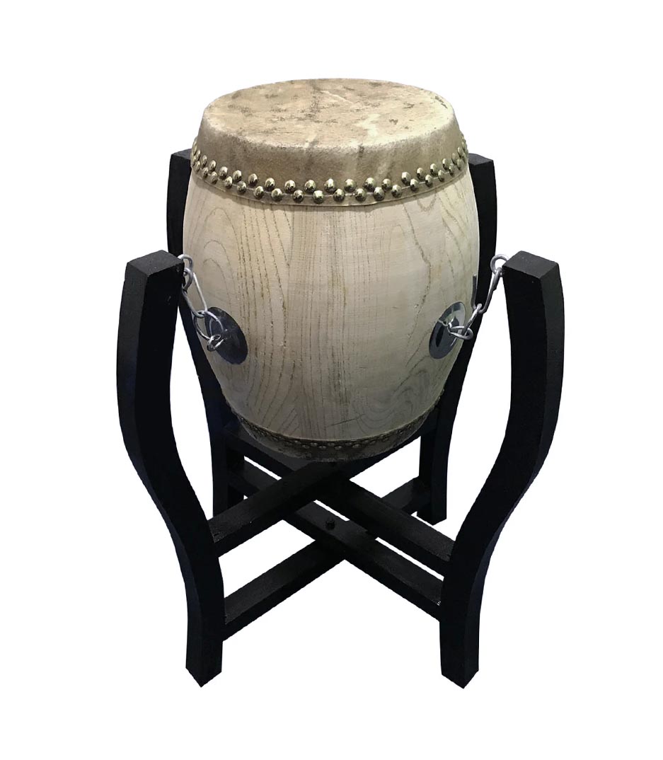 Chinese White Opera Drum snake skin including stand